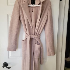 Open front belted coat